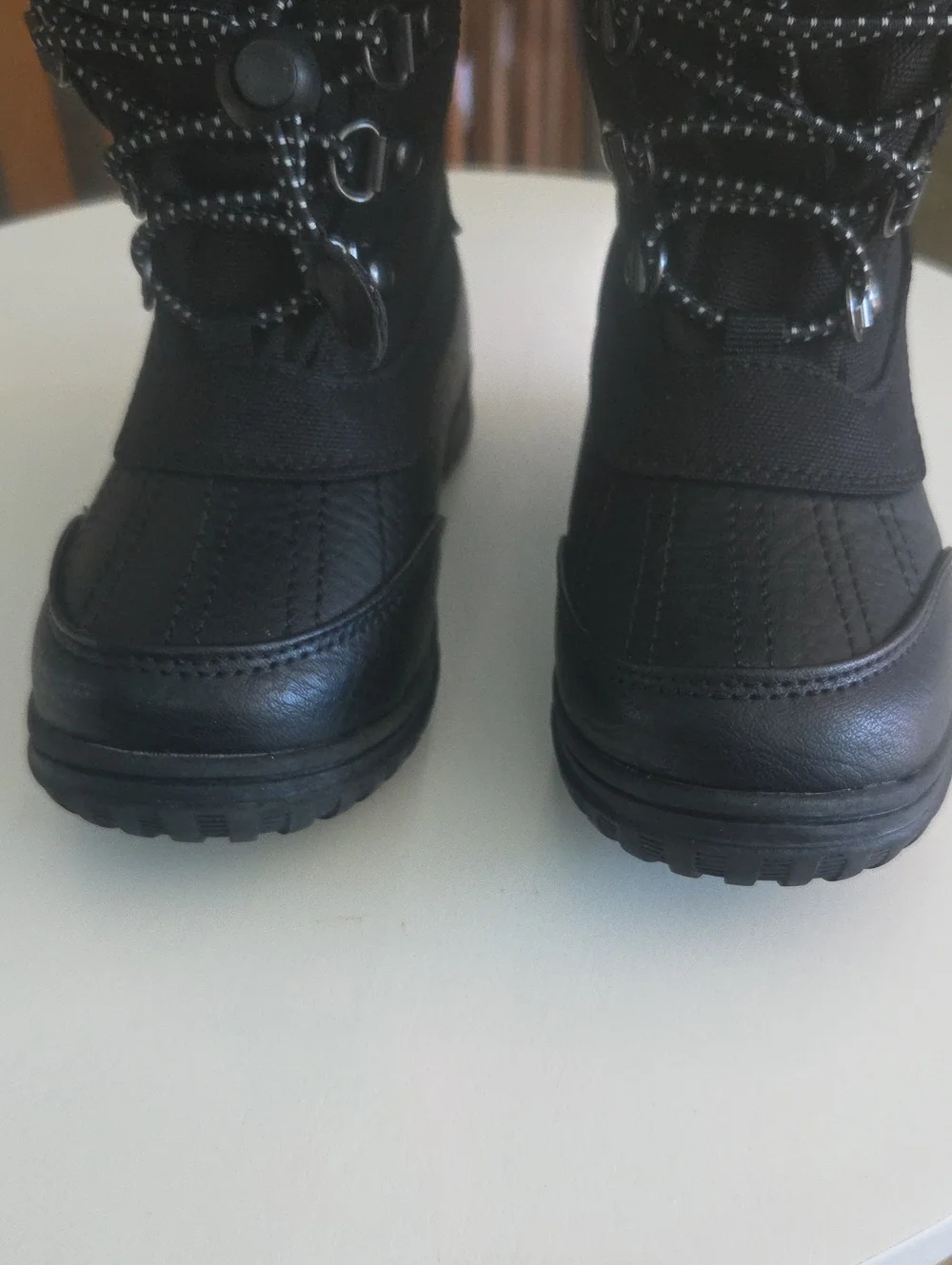 Eddie Bauer Kids Black Winter Snow Boots with Faux Fur Lining Size 11